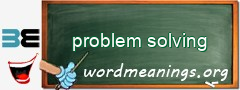 WordMeaning blackboard for problem solving